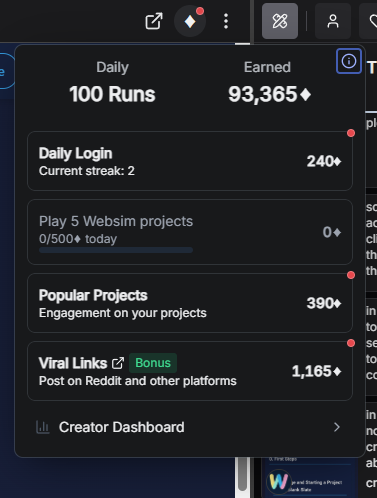 Credits Dashboard